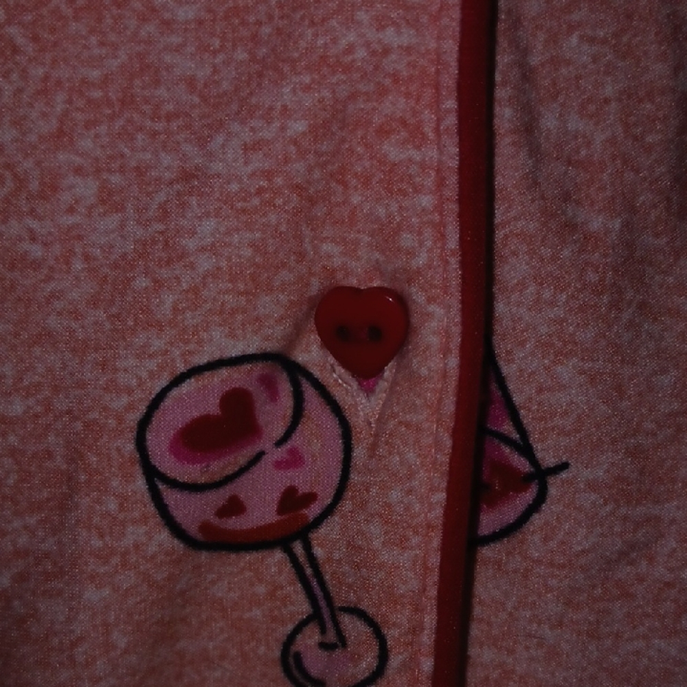 Special 2 For $25 Charming Pink Wine Glass Print Pajama Set - Picture 5 of 7